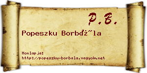 Popeszku Borbála névjegykártya